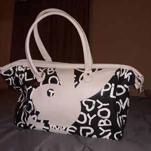 Playboy duffle bag black and white